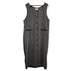 White Stag Dress L Womens 12/14 Sheath Workwear Interview Knit Button Down